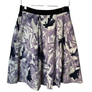Ellen Tracy | Women's Elegant Purple Patterned A-Line Skirt Size 4